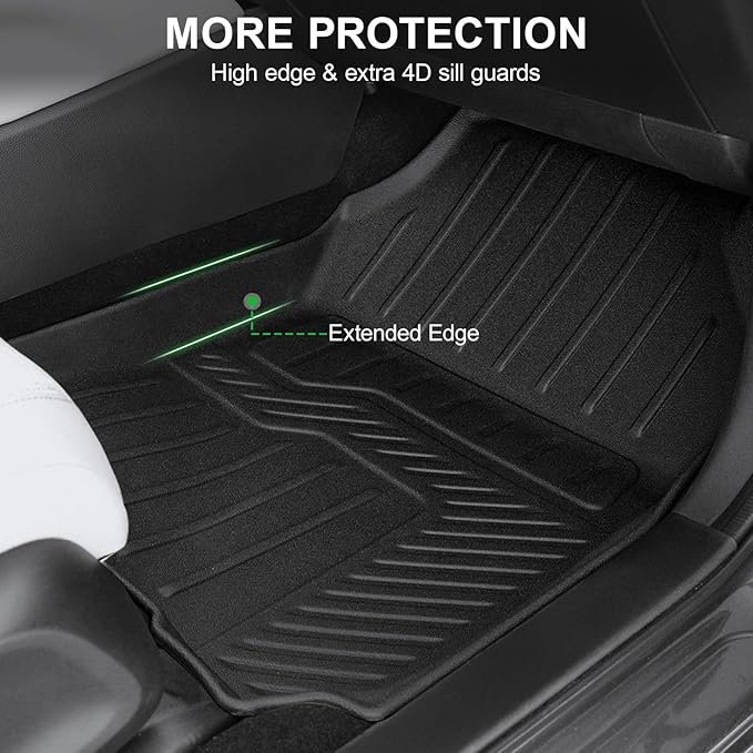 Floor Mats for 2023-2025 2026 Honda HR-V (Hybrid & Gasoline), TPE All Weather Protection Interior Car Floor Liners Door Sill Guards for Honda HRV Accessories