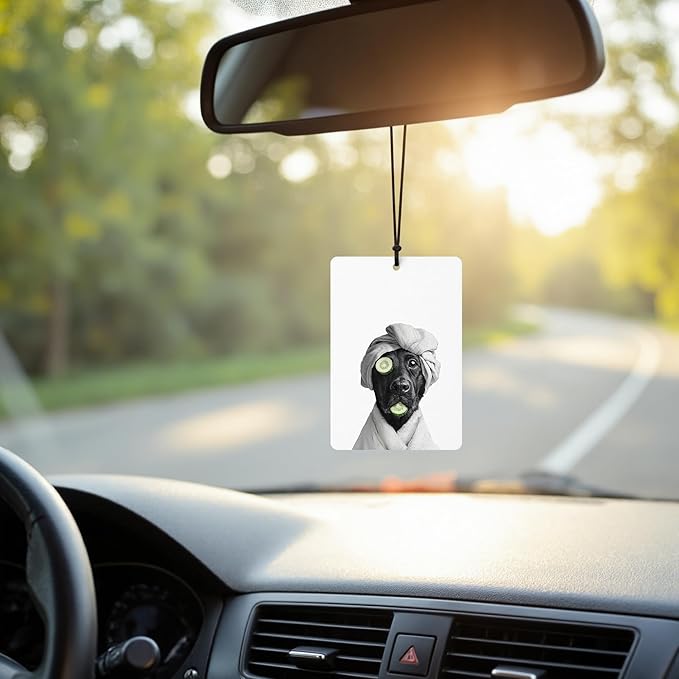 Funny Black Labrador Retrieve Car Air Freshener 4 Pcs, Black Lab Dog Mom Gifts Hanging Air Freshener for Cars Closet Drawer Books, Funny Dogs Car Accessories Mirror Decor for Women