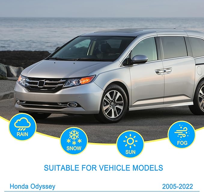 CJPPPZIW® Windshield Wipers-26 Inch+22 Inch+16 Inch Replacement for 2005-2022 Honda Odyssey Wiper Blades for My Car,Quality Front and Rear Wiper Blades(Pack of 3)