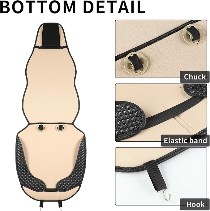 Auto Newer Car Seat Cover,Breathable Front Car Seat Cushion,Comfortable Car Seat Protector,Anti-Slip Full Wrap Driver Car Seat Protector with Storage Pocket,Universal All Seasons(Black,2PCS)