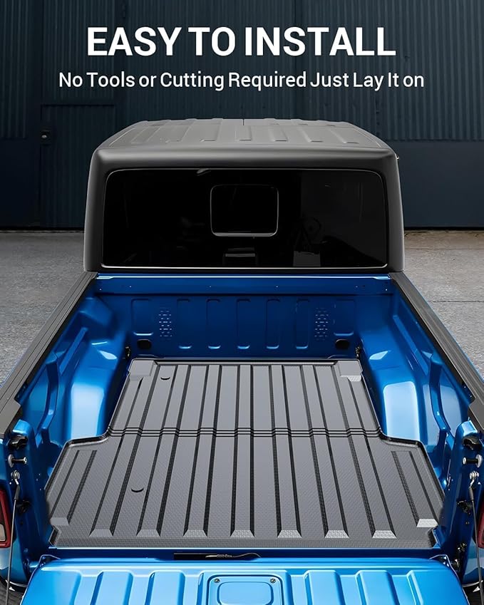 Ecarzo Truck Bed Mat for Jeep Gladiator JT 2025 2024 2023 2022 2021 2020 5FT Custom-Fit Heavy-Duty Odorless TPE Liner Anti-Slip All-Weather Cargo Bed Liner Tailgate Mat Easy-Clean Pickup Accessory