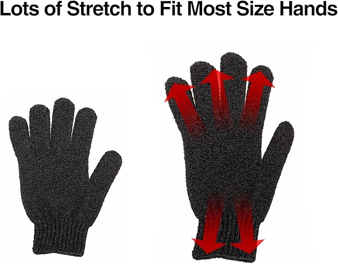 10Pairs Exfoliating Gloves - Premium Black Double Sided Scrub Wash Mitt for Bath or Shower - Luxury Spa Exfoliation Accessories for Beauty Spa Dead Skin Cell Remover, Suitable for Men and Women