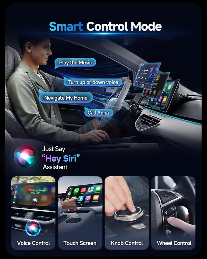 2 in 1 Wireless Carplay Adapter for iPhone Apple & Android Auto Wireless Adapter, [0 Delay & Stable Transmission] 5.8GHz Dual-Core Smart Chip Plug & Play Phone for iOS 10+/Android 11+ 2025 Black