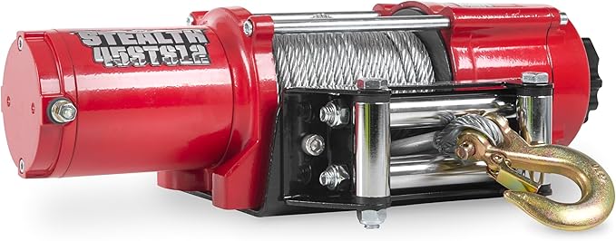 Stealth Winches 4500 lb 12V Electric Winch with Steel Rope & 2 Wireless Remote Kit for ATV UTV Jeep Truck Boat Trailer Car Towing Recovery, Heavy Duty Portable Off Road Winch with Mounting Plate