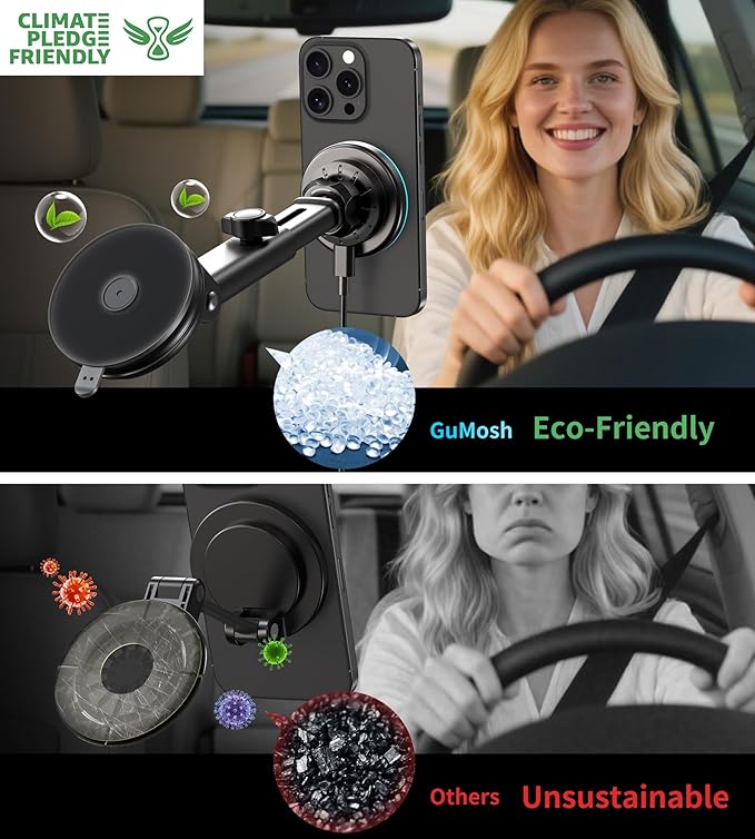 for MagSafe Car Mount Charger Dash Vent Windshield Wireless Car Charger with LED Light, Magnetic Phone Holder for Car for iPhone 17 16 15 14 13 12 Series, Fit MagSafe Accessories (Purple)