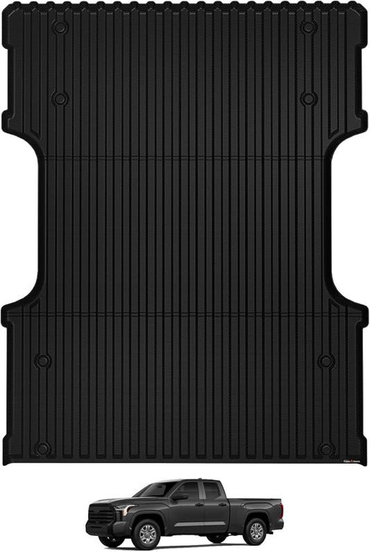 TripleAliners Truck Bed Mat Compatible with 2022 2023 2024 2025 2026 Toyota Tundra Accessories 6.5FT Vehicle Liner Perfectly Flush All Weather Protection TPE Heavy Duty Pickup Car Bed Cargo Mat