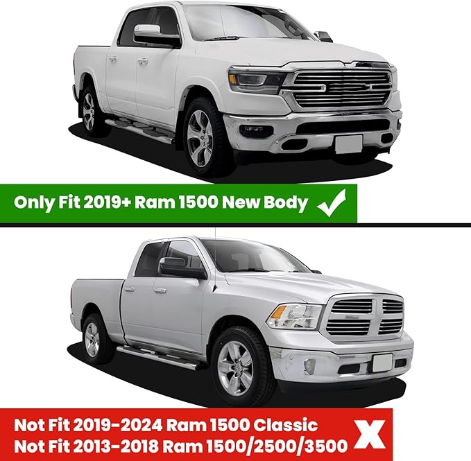 LASFIT Floor Mats for Ram 1500 Quad Cab 2019-2024 Bucket Seat Without 2nd Row Under seat Storage, All Weather TPE Custom Fit Car Mats Floor Liners 1st & 2nd Row, Black（ Not Fit 1500 Classic Model）