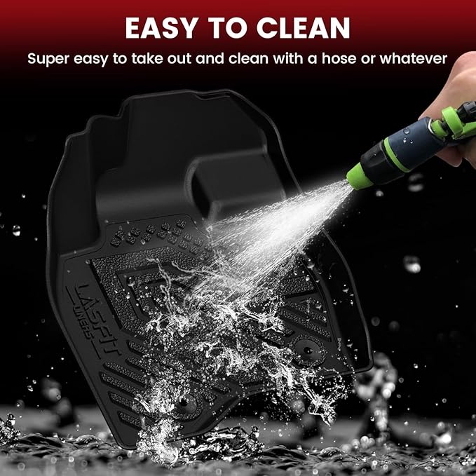 LASFIT Floor Mats for Ford Explorer 2015-2019 7 Seater All Weather TPE Car Liners Custom Fit for Front, Rear and 3rd Row, Black 4pcs