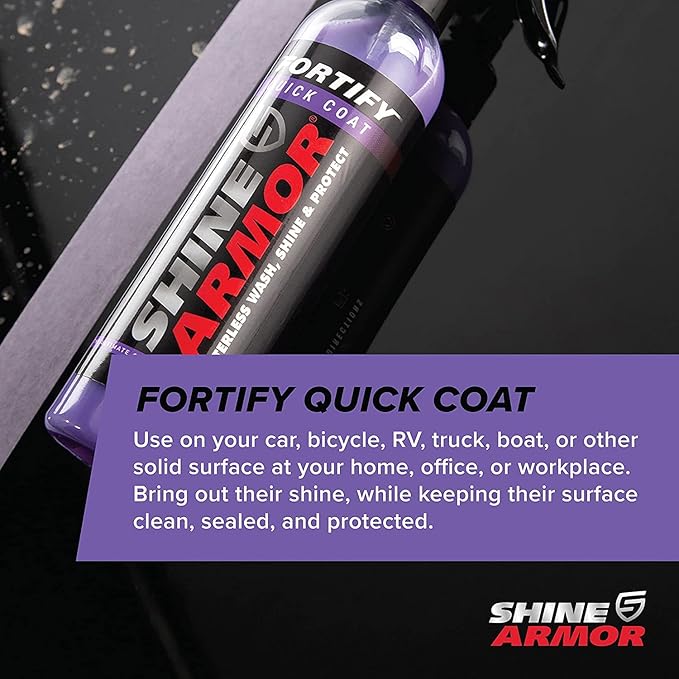 Car Wax Spray and Ceramic Coating for Cars - 3 in One Waterless Car Wash and Detailing for Maximum Shine - High Gloss Top Coat, Protective Auto Wax - 16FlOz by Shine Armor