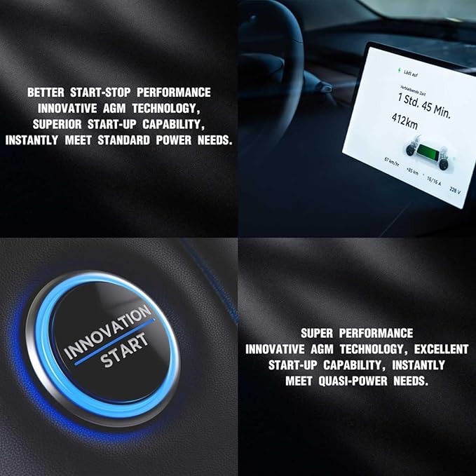 Group 48 AGM Start-Stop Car Battery, 12v 70AH 800 CCA Maintenance Free Automotive Replacement Batteries, 38 Month Warranty