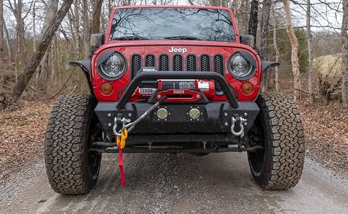 Stealth Winches 13500lb Truck Winch,12-Volt Electric Winch with 2 Wireless remotes and Synthetic Rope, 4x4, Perfect for Off-Road SUV Towing Trailer Winch, Weatherproof, with Hawse Fairlead Heavy Duty