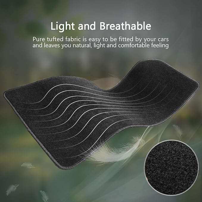 IKON MOTORSPORTS, Floor Mat Compatible with 2008-2015 Chevrolet Cruze, 2016 Cruze Limited, Factory Fitment Gray/Grey Nylon Front & Rear Car Floor Mats Liner Carpets Replacement 4PCS