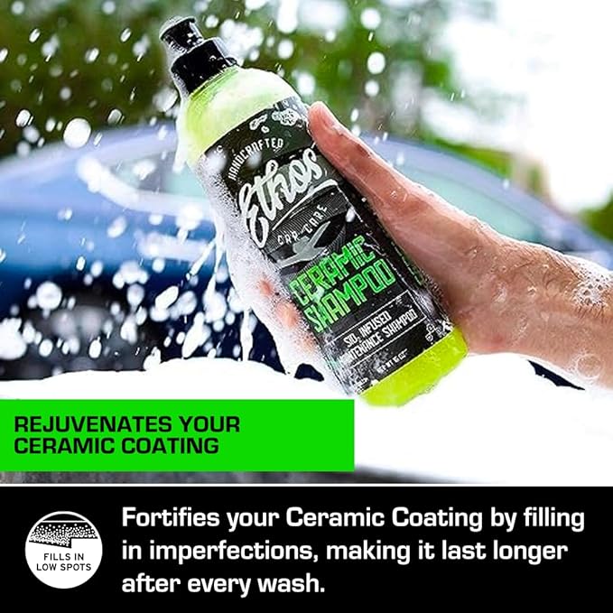 Ceramic Car Shampoo - Car Wash For Ceramic Coatings - Car Wash Soap - Adds Hydrophobic Protection | Enhances Ceramic Coatings, Waxes Or Sealants | Incredible Shine