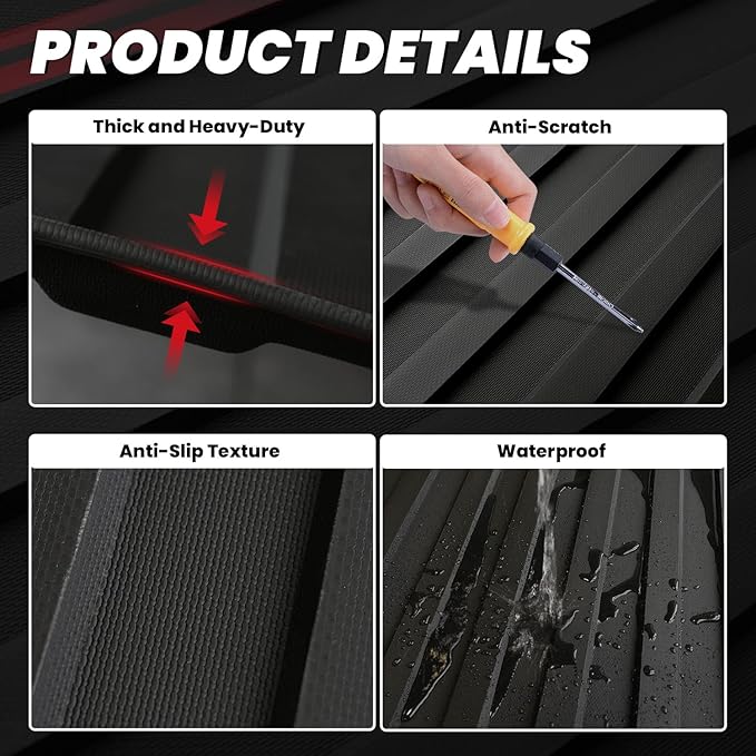 LASFIT Bed Mat for Toyota Tundra 2022-2026 6.5FT/6.5' Truck Bed, All Weather 6.5 FT Bed Liner for Toyota Tundra 2026 2025 2024 2023 2022 Accessories TPE Trunk Mat Cargo Mat (Not Fit Drop-in Liners)