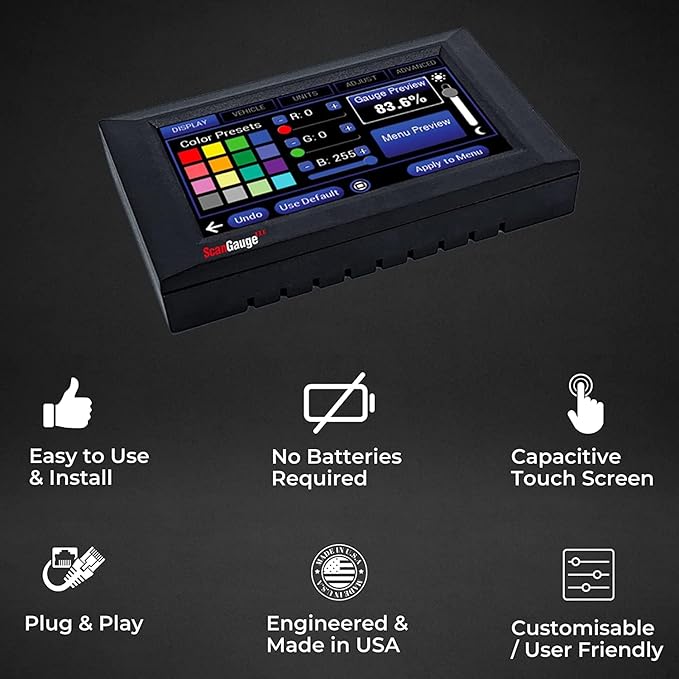 ScanGauge 3 All New Touch Screen OBD2 Code Reader, Digital Gauges & Trip Computer with WiFi Updates SG3