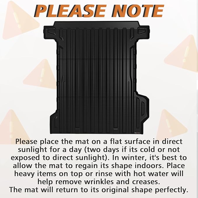 TripleAliners Truck Bed Mat Compatible with 2024 2025 2026 Chevrolet Silverado EV RST/GMC Sierra EV Denali Accessories Vehicle Perfectly Flush All Weather TPE Pickup Cargo Mat(5.9FT/70.6 inches)