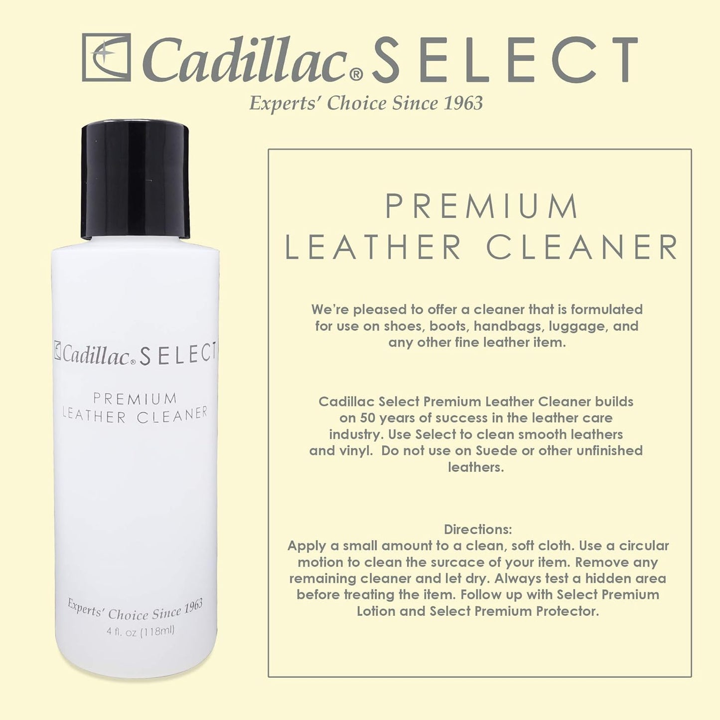 Cadillac Select Premium Leather Care Kit - Leather Cleaner, Lotion Conditioner & Water & Stain Protector