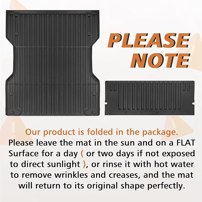 TripleAliners for Tacoma 2024 2025 | Truck Bed Mat & Tailgate Mat | All Weather Liners Compatible with 2024+ Toyota Tacoma Accessories Cargo Liner Protection (Fit 6FT Truck Bed), 2PCS