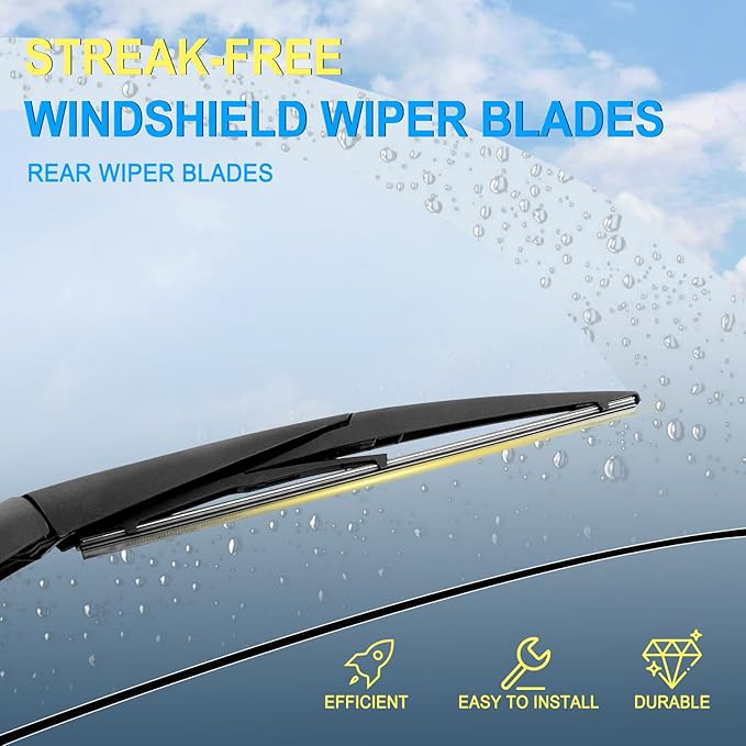 CJPPPZIW® Windshield Wipers-24"+21"+12" Replacement for 2012 2013 2014 2015 2016 2017 Buick Enclave Premium All-Season Front and Rear Wiper Blades,Original Factory Quality(Pack of 3)