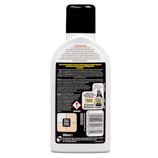 T-Cut White Scratch Remover Color Fast Paintwork Restorer Car Polish, 13 Colors Available, 17 Fl Oz