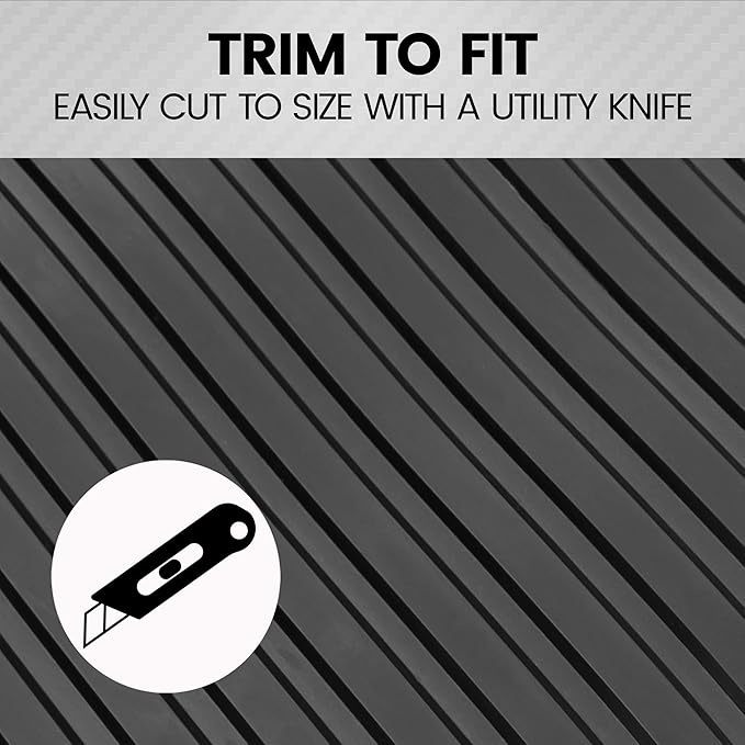 BDK M330 Heavy-Duty Truck Utility Bed Mat – Extra-Thick 4' x 8' Rubber Cargo Liner, Durable All-Weather Protection, Trim-To-Fit Design, Black