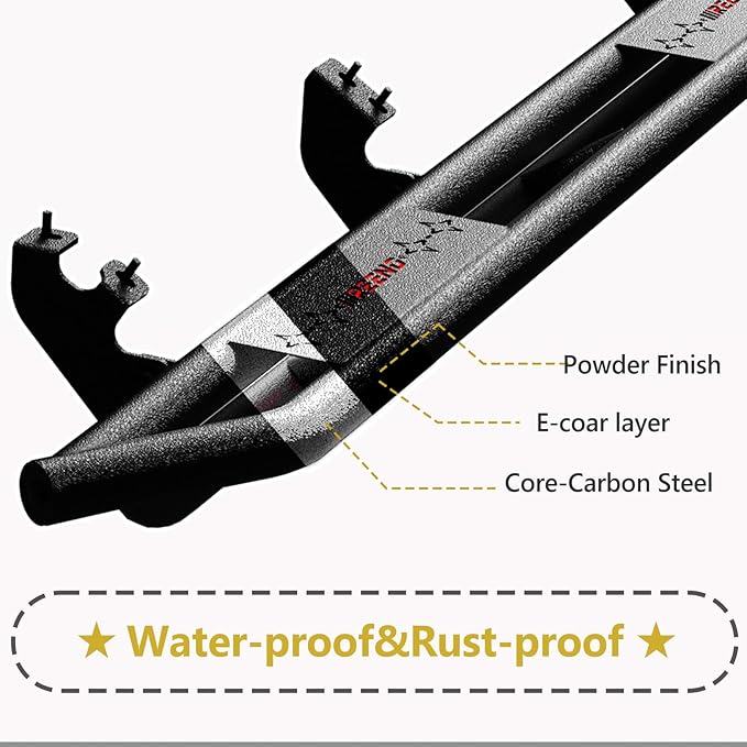 Heavy Duty Metal Running Boards Side Steps Nerf Bars Compatible with 2024 2025 Toyota Tacoma Double Cab with 4 Full Size Doors(4th Generation)