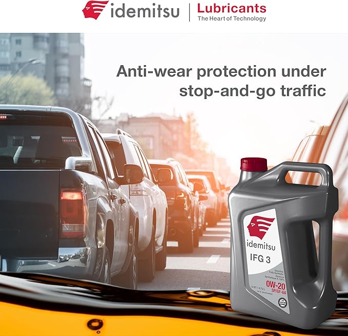 Idemitsu IFG 3 0W-20 Motor Oil Full Synthetic- 5 Quart, Case of 4 | SP/GF-6A Certified Engine Oil for TGDI & PFI Engines | Engineered for Maximum Efficiency and Protection