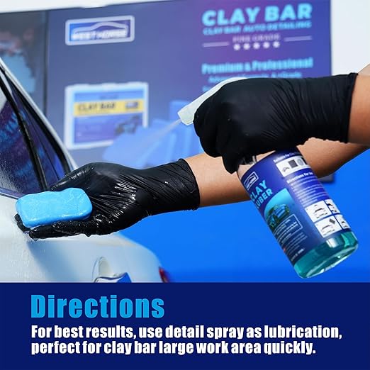 Complete Clay Bar and Luber Kit for Auto Detailing - 4 Pack (4x100g) Clay Bars for Car Detailing + 16.9 fl. oz Lubricant Spray + 4 Pack Microfiber Cleansing Towel