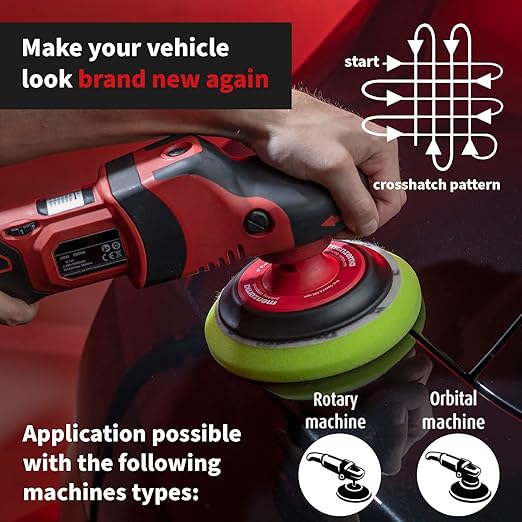 MENZERNA 3.5 Inch 2X Premium Polishing Pads Finish I High Shine Finishing Buffer Pad I Body Repair Buffing & Polishing I with Safety Edge, Velcro Attachment I Washable & Long Lasting