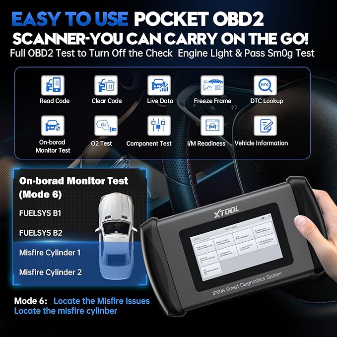 OBD2 Scanner XTOOL IP508 Scan Tool with 9 Reset Services, Oil/BMS Reset, Throttle, Code Reader for Cars and Trucks, Diagnostics Scanner for ABS Bleed, Injector Coding EPB, Engine, Lifetime Update