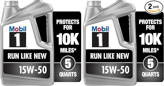 Mobil 1 Advanced Full Synthetic Motor Oil 15W-50, 5 Quart (Pack of 2)