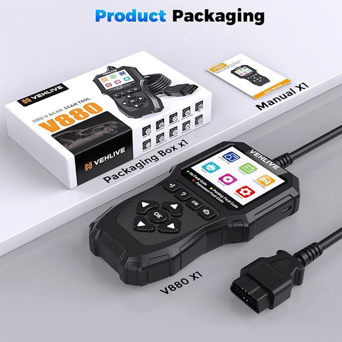 OBD2 Scanner Diagnostic Tool, Check Engine Light Car Code Reader with Reset, Battery Tester, Live Data, Freeze Frame, I/M Readiness, Car Scanner Diagnostic Tool for All OBDII Car After 1996