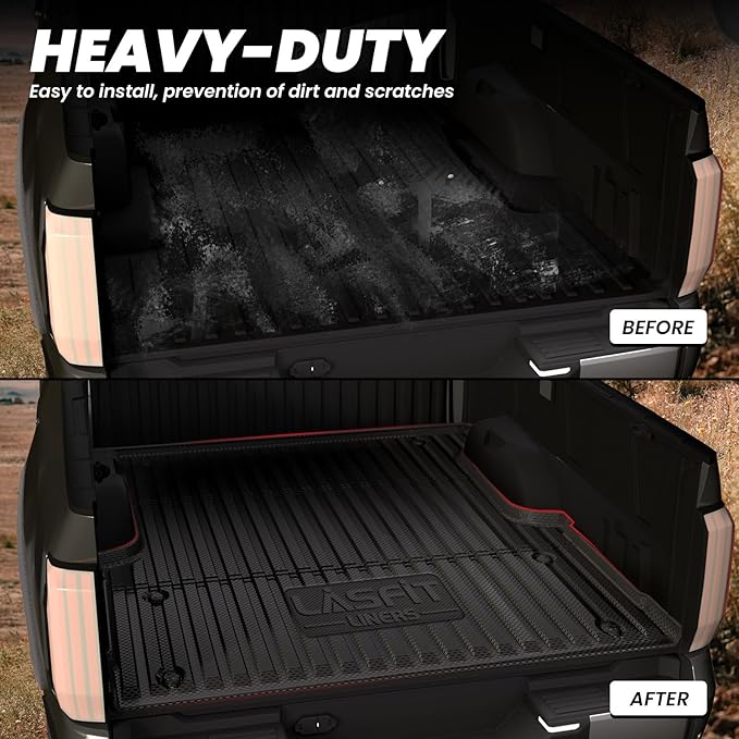 LASFIT Bed Mat for Toyota Tundra 2022-2026 5.5FT/5.5' Truck Bed, All Weather 5.5 FT Bed Liner for Toyota Tundra 2026 2025 2024 2023 2022 Accessories TPE Trunk Mat Cargo Mat (Not Fit Drop-in Liners)