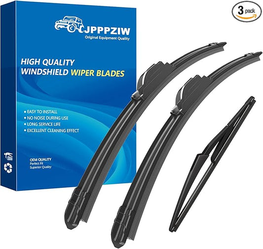 CJPPPZIW® Windshield Wipers-28"+28"+12" Replacement for 2017 2018 2019 2020 2021 2022 Nissan Rogue Sport Premium All-Season Front and Rear Wiper Blades,Original Factory Quality(Pack of 3)