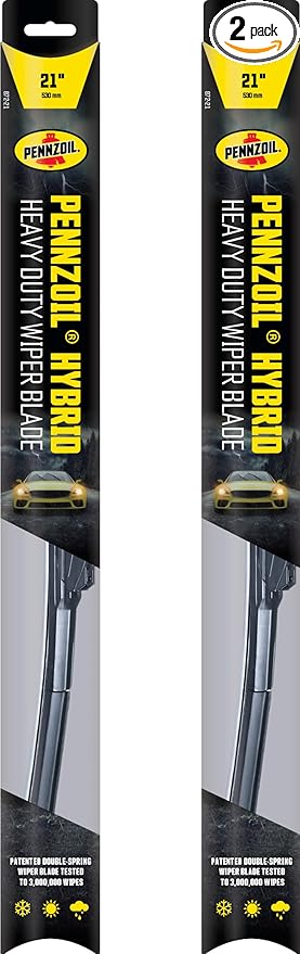 Pennzoil 872 Hybrid Heavy Duty Wiper Blades, 21 Inch & 21 Inch Windshield Wipers (Pack of 2), Automotive Replaceable Wiper Blades Reinforced with a Double Spring Frame for the Toughest Weather