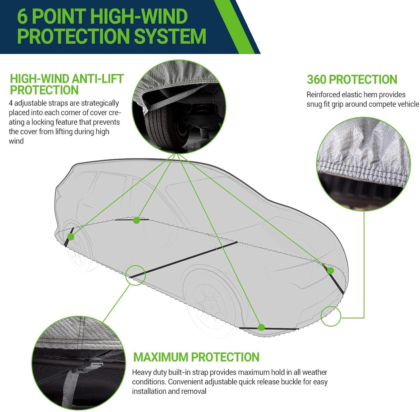 All Weather Waterproof Truck Cover, 7-Layer Non-Woven Cotton Truck Covers for Automobiles Car Snow Cover, Full Exterior Covers, Winter Rain Sun Sedan, Grey, Size Truck T3 241”-250”