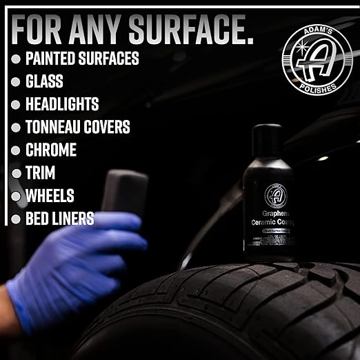 Adam's Polishes UV Graphene Ceramic Coating - 10H Ceramic Coating for Cars W/UV Glow Technology | 7+ Years of Protection | Apply After Car Wash Clay Bar Car Buffer Polisher | Boat RV Motorcycle