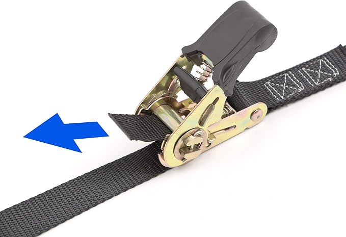 PowerTye - Endless Ratchet Strap - 1in x 14ft Easy Grip (Hookless), Tie Down Strap w/ 400 lb. Working Load Limit / 1,200 lb. Break Strength, Ideal for Motorcycle, Truck Beds, & Cargos, Black 2-Pack