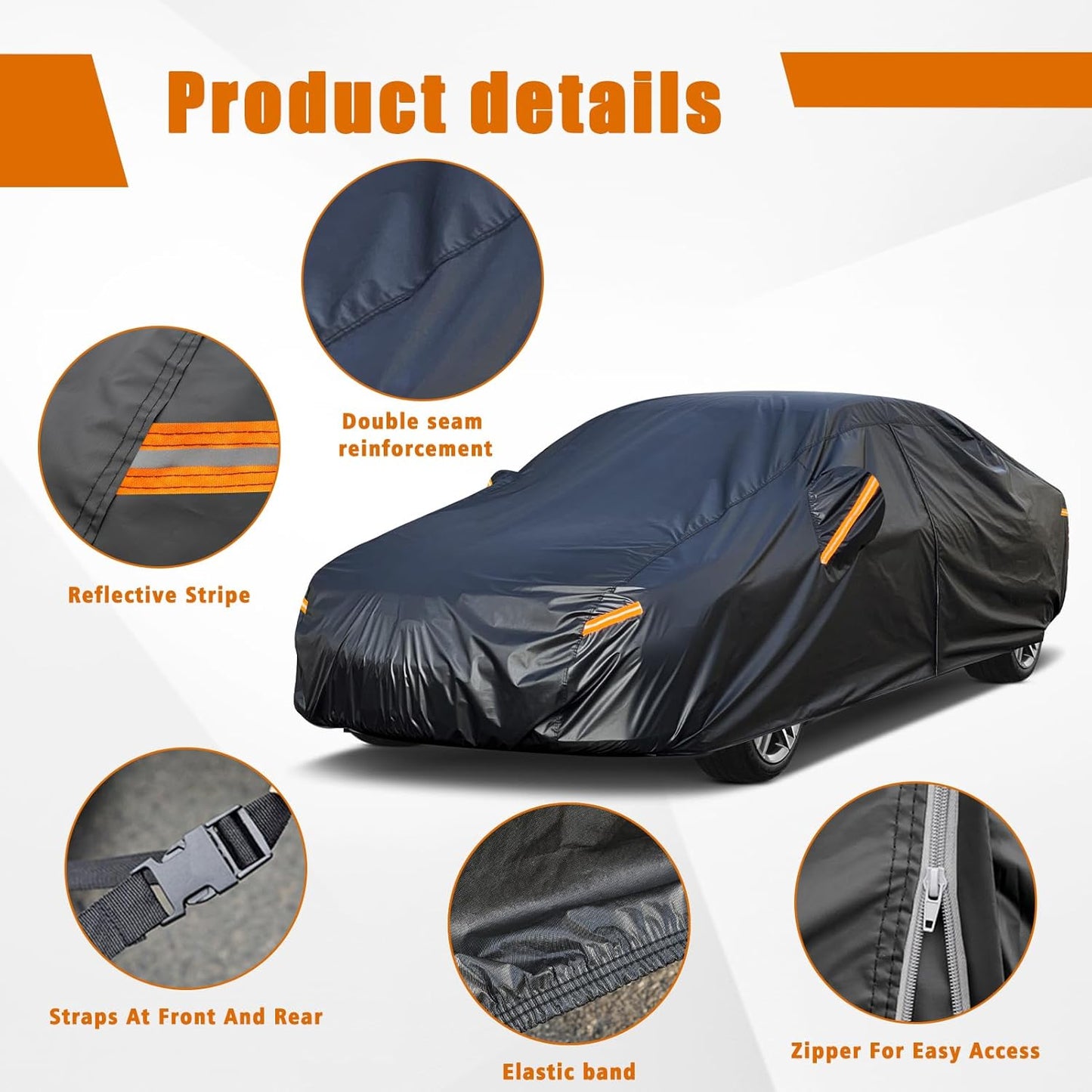 Kayme 7 Layers Car Cover Custom Fit for Nissan Sentra (2000-2025) Waterproof All Weather for Automobiles, Outdoor Full Cover Rain Sun UV Protection.