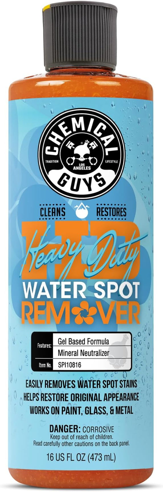 Chemical Guys Heavy Duty Water Spot Remover Gel for Paint, Glass, and Metal - Safely Removes Mineral Stains and Water Marks from Cars, Trucks, Motorcycles, RVs, and More - 16 oz
