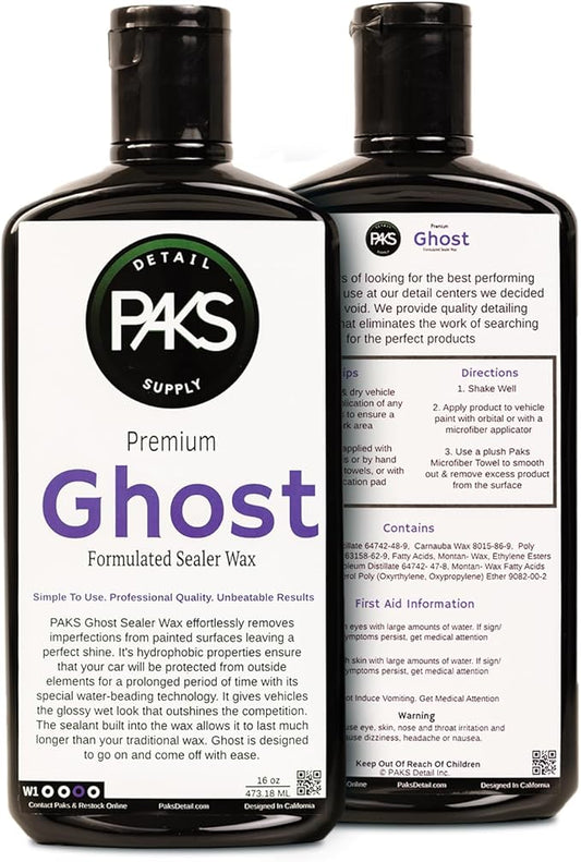 Paks Professional Grade Ghost Synthetic Sealant Auto Wax, Professional Grade Wax for Car, Long Lasting UV Protection Car Sealant Wax, 16-oz Car Paint Sealant, Finnish Enhancer Car Wax Sealant