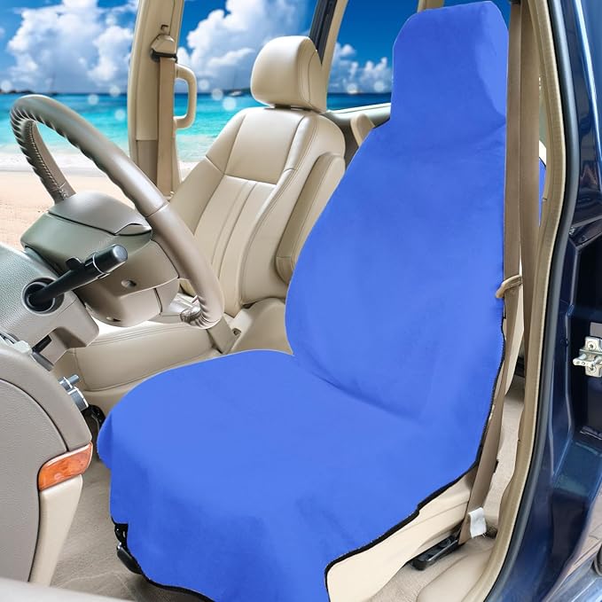 Waterproof Seat Cover Towel, Premium Sweat Carseat Protector, Perfect for Universal Anti-Slip Car Truck SUV Seat, Great for Surfing Yoga Gym Workout, Royal Blue