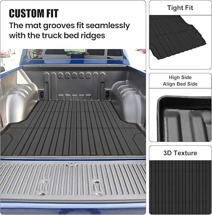 AUXKO All Weather Truck Bed Mat for Chevrolet Chevy Colorado & GMC Canyon 2025 2024 2023 5FT Bed Vehicle Cargo Liner Colorado Canyon Accessory
