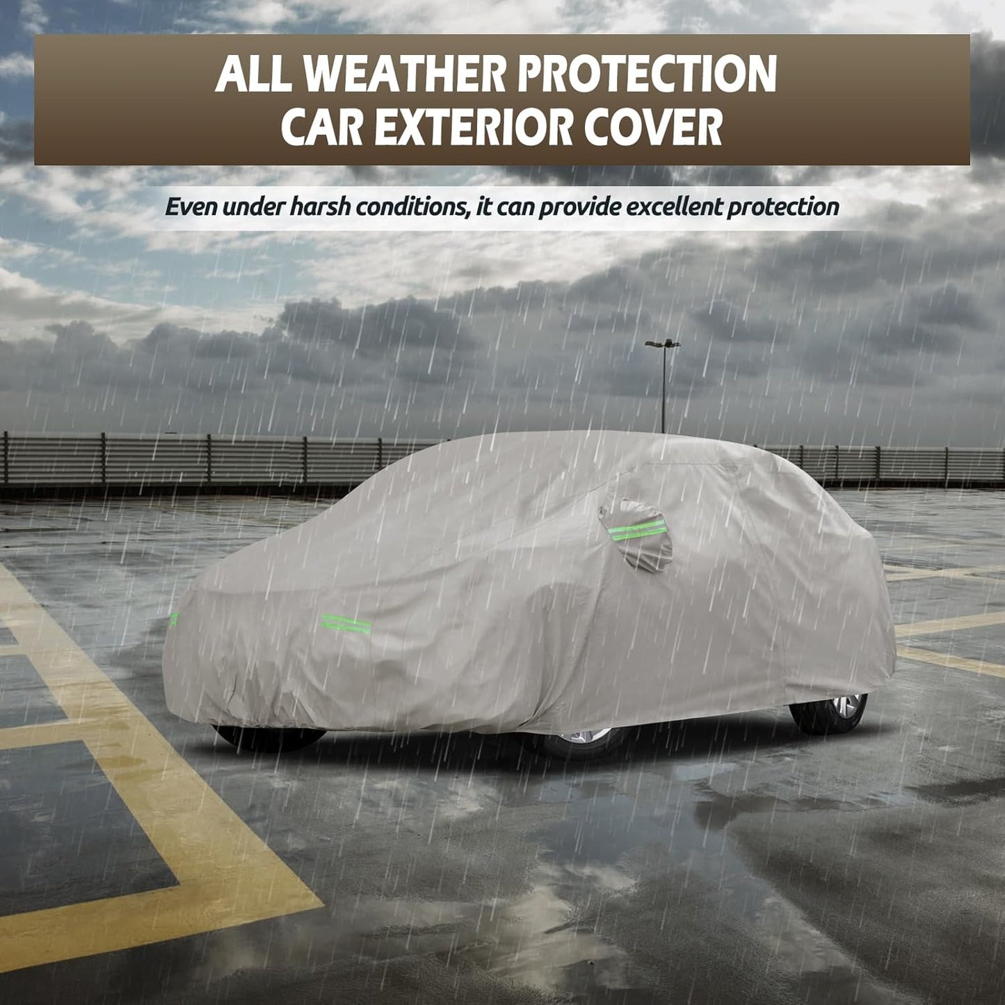 Migaven 6 Layers Car Cover Custom Fit for Toyota Corolla 2000-2025, Honda Civic 1991-2025, Waterproof Full Exterior Cover Sun Rain Protection with Door Zipper