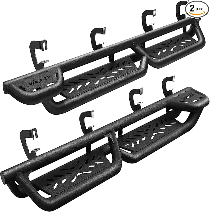 BINARY STAR Running Boards Compatible with Vehicle 2007-2018 Chevy Silverado/GMC Sierra 1500 Crew Cab, 07-19 Silverado/Sierra 2500 3500 Crew Cab. Truck Step Bars Nerf Bars, Bed Access Side Steps.