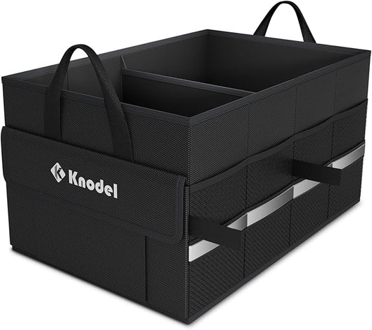 K KNODEL Car Trunk Organizer, Collapsible Car Trunk Storage Organizer, Car Organizer and Storage for SUV, Truck, Sedan (Small, Black)