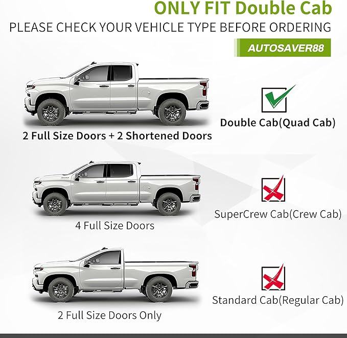 AUTOSAVER88 Running Boards Compatible with 2007-2018 Chevy Silverado/GMC Sierra 1500, 2007-2019 2500HD 3500HD Extended/Double Cab, 6 inches Side Step Nerf Bars (Incl. 2019 1500 LD/Limited)