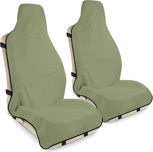 Waterproof Seat Cover Towel, 2PCS Premium Sweat Carseat Protector, Perfect for Universal Anti-Slip Car Truck SUV Seat, Great for Surfing Yoga Gym Workout, Green