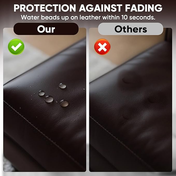 Leather Recoloring Balm - Scratch Repair & Color Restore Kit for Faded Leather, Leather Couch & Car Seats - 10OZ Leather Restorer Balm for Furniture, Auto Interior, Vinyl, Accessories (Dark Brown)