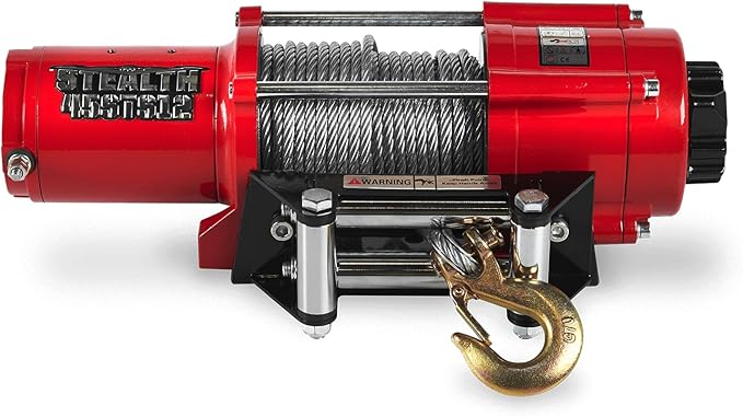 Stealth Winches 4500 lb 12V Electric Winch with Steel Rope & 2 Wireless Remote Kit for ATV UTV Jeep Truck Boat Trailer Car Towing Recovery, Heavy Duty Portable Off Road Winch with Mounting Plate